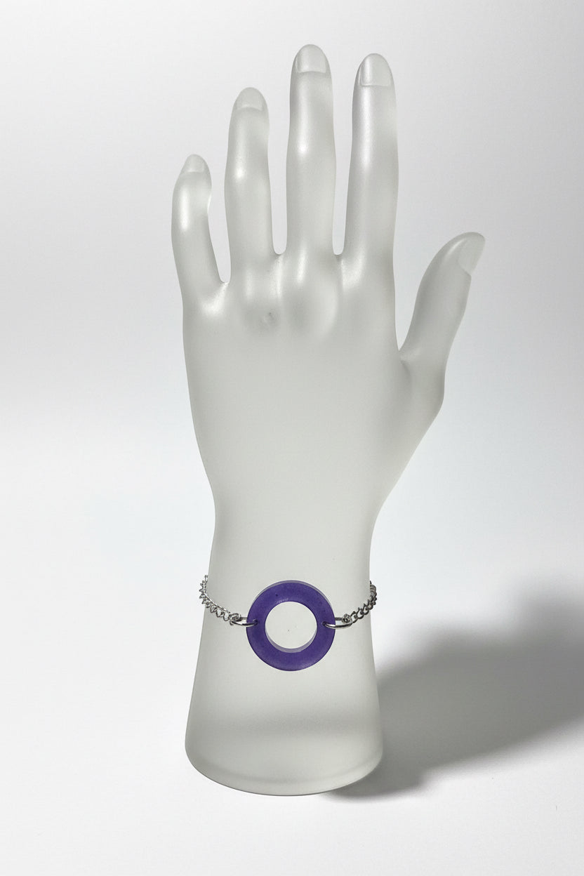 Handmade Resin Bracelet with Silver Stainless
