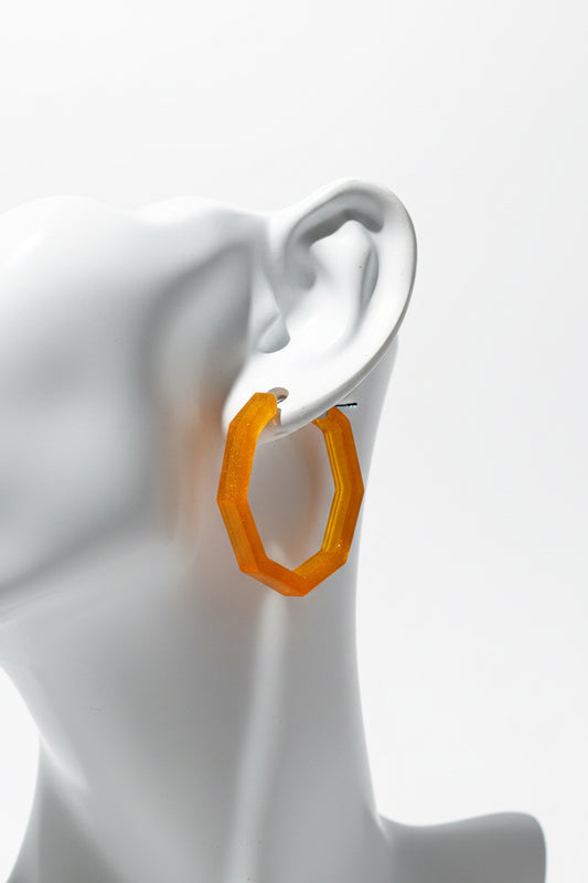 Handmade Wavy Hoop Earrings - Lightweight Resin Statement Earrings