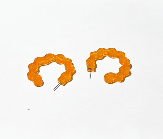Wavy Hoop Earrings - Lightweight Resin Statement Earrings | Multiple Colors
