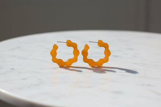 Wavy Hoop Earrings - Lightweight Resin Statement Earrings | Multiple Colors