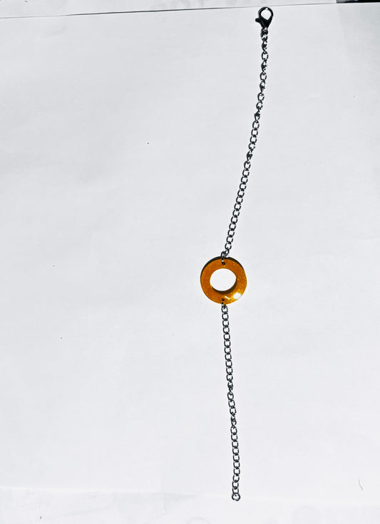 Handmade Resin Bracelet with Silver Stainless