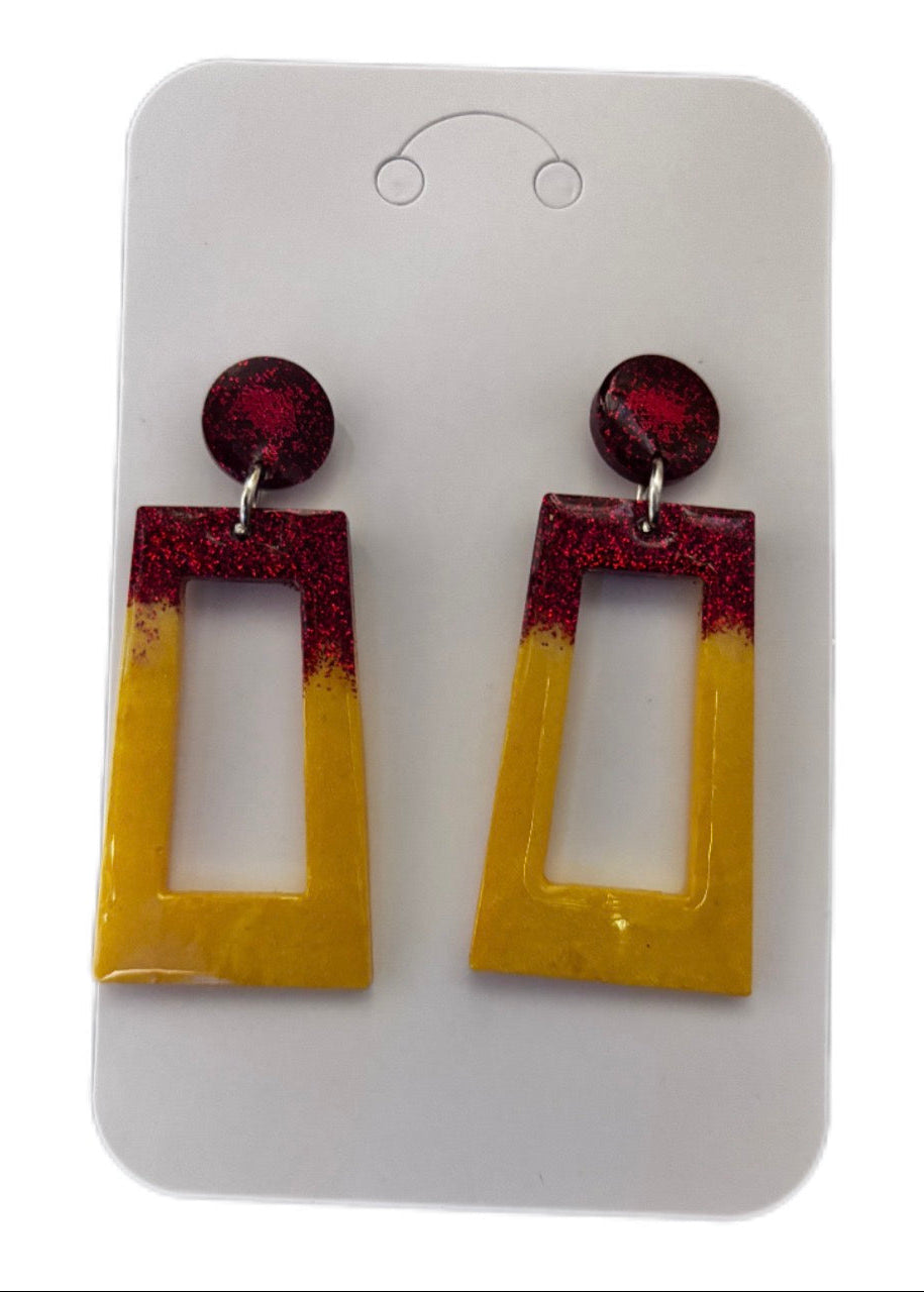 Colorful Resin Statement Earrings - Bold Dangle Jewelry