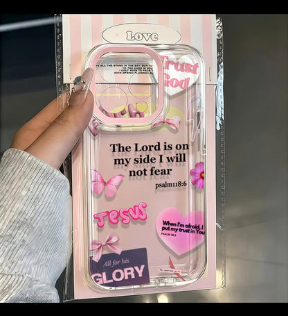 Christian Pink iPhone 16 Pro Max Case – Faith & Jesus Phone Cover