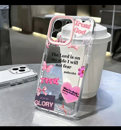 Christian Pink iPhone 16 Pro Max Case – Faith & Jesus Phone Cover
