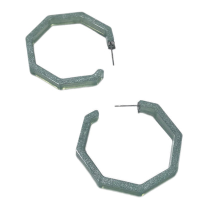 Handmade Wavy Hoop Earrings - Lightweight Resin Statement Earrings