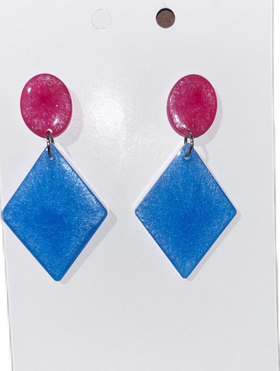 Luxury Color block Geometric Earrings - Handmade Statement Jewelry