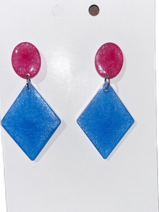 Luxury Color block Geometric Earrings - Handmade Statement Jewelry