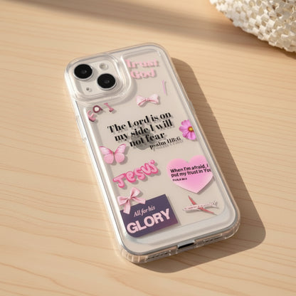 Christian Pink Clear iPhone 15 Plus Case – Faith & Jesus Phone Cover