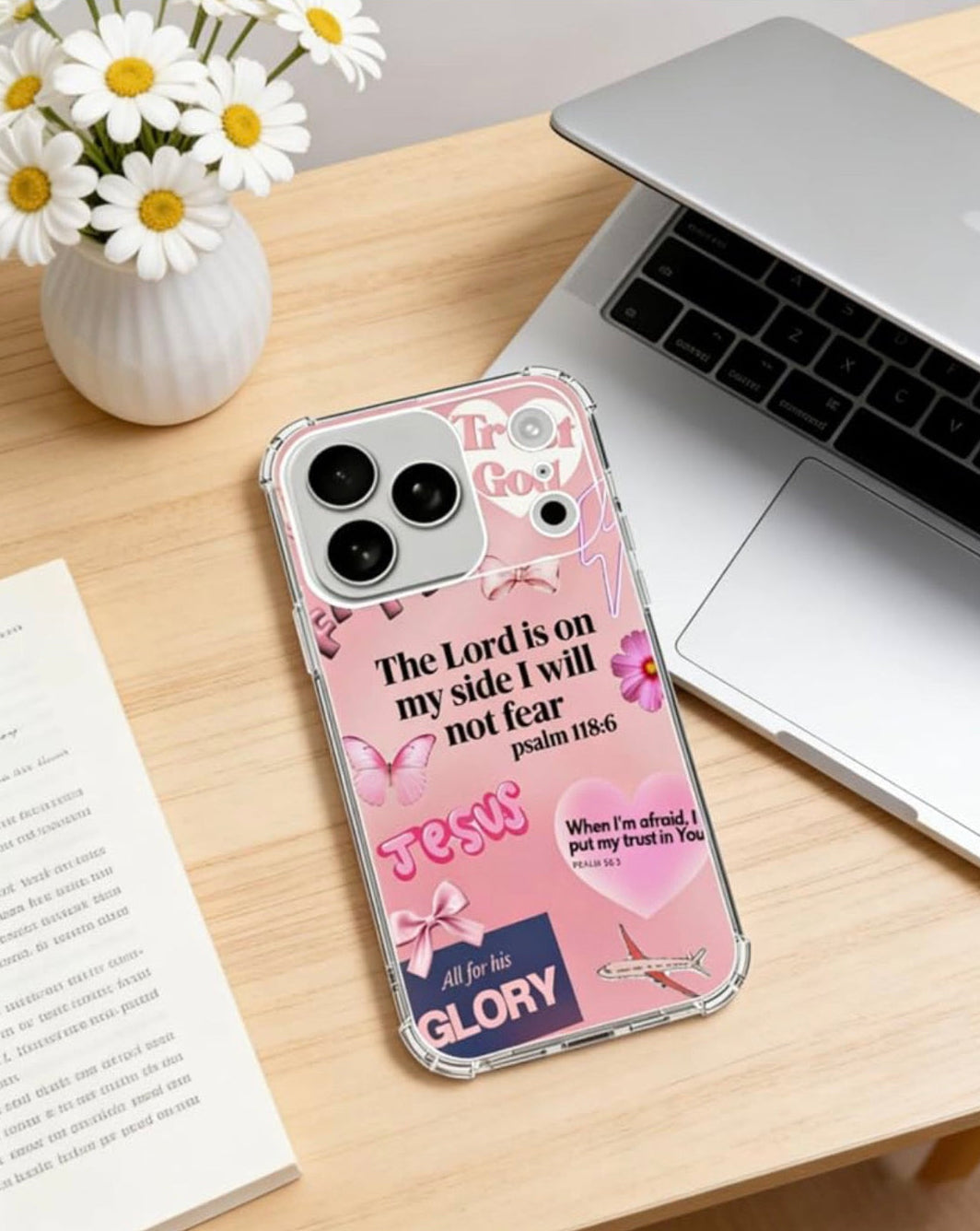 Christian Pink Clear iPhone 17 Pro Max Case – Faith & Jesus Phone Cover