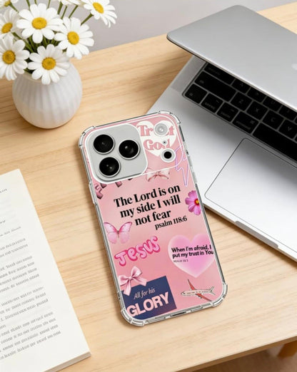 Christian Pink Clear iPhone 17 Pro Max Case – Faith & Jesus Phone Cover