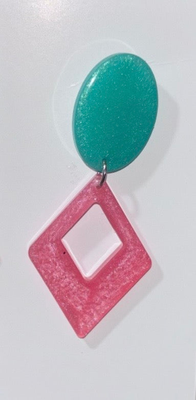 Luxury Color block Geometric Earrings - Handmade Statement Jewelry