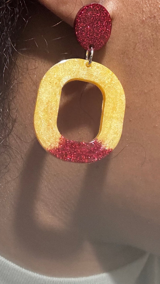 Multicolor Handmade Resin Dangle Earrings