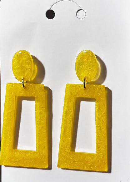 Colorful Resin Statement Earrings - Bold Dangle Jewelry