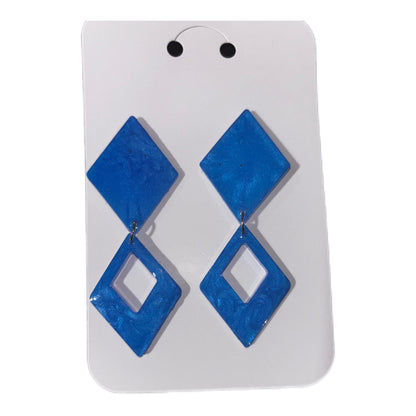 Luxury Color block Geometric Earrings - Handmade Statement Jewelry