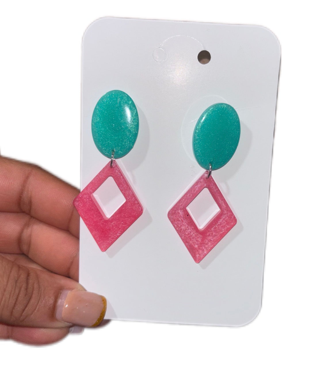 Luxury Color block Geometric Earrings - Handmade Statement Jewelry