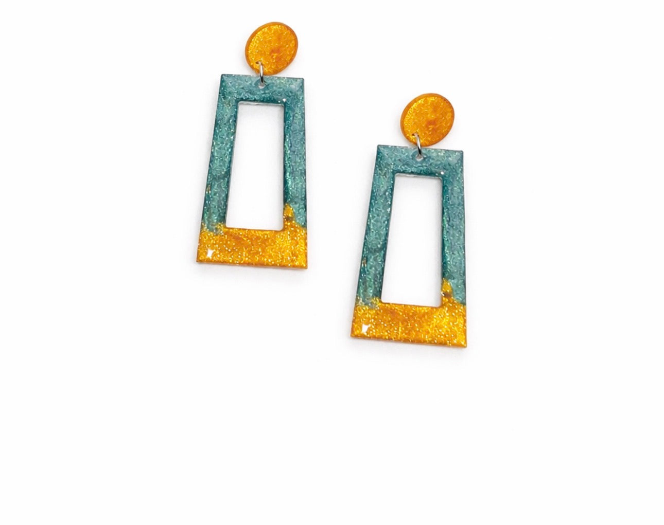 Colorful Resin Statement Earrings - Bold Dangle Jewelry