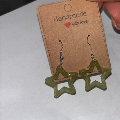 Handmade Geometric Resin Dangle Earrings - Colorful Statement Jewelry