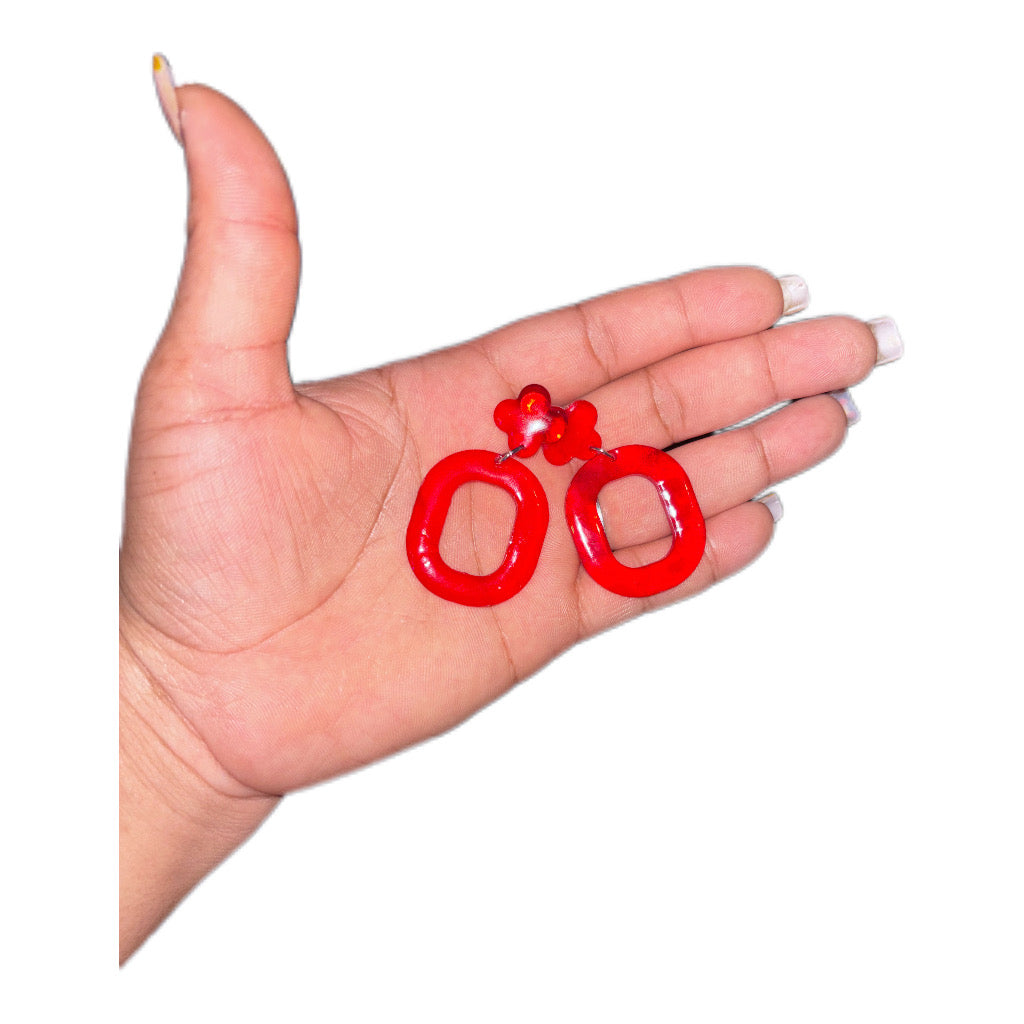 Multicolor Handmade Resin Dangle Earrings