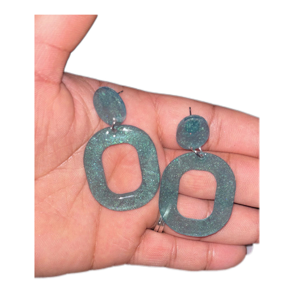 Multicolor Handmade Resin Dangle Earrings