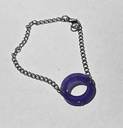 Handmade Resin Metal Bracelet - Silver Stainless