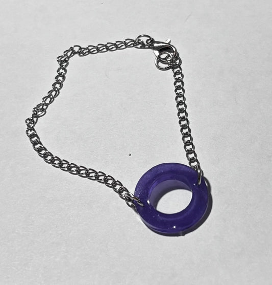 Handmade Resin Metal Bracelet - Silver Stainless