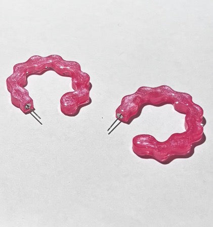 Wavy Hoop Earrings - Lightweight Resin Statement Earrings | Multiple Colors