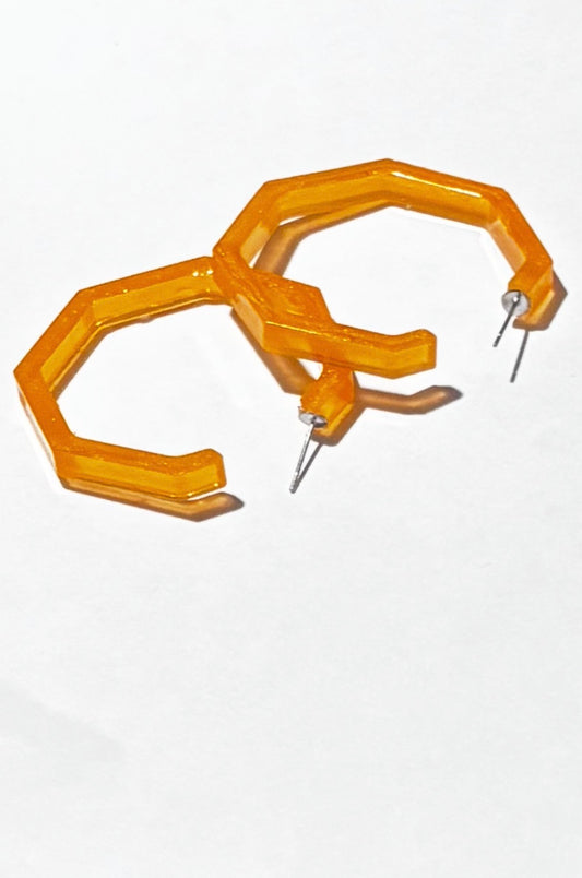 Handmade Wavy Hoop Earrings - Lightweight Resin Statement Earrings