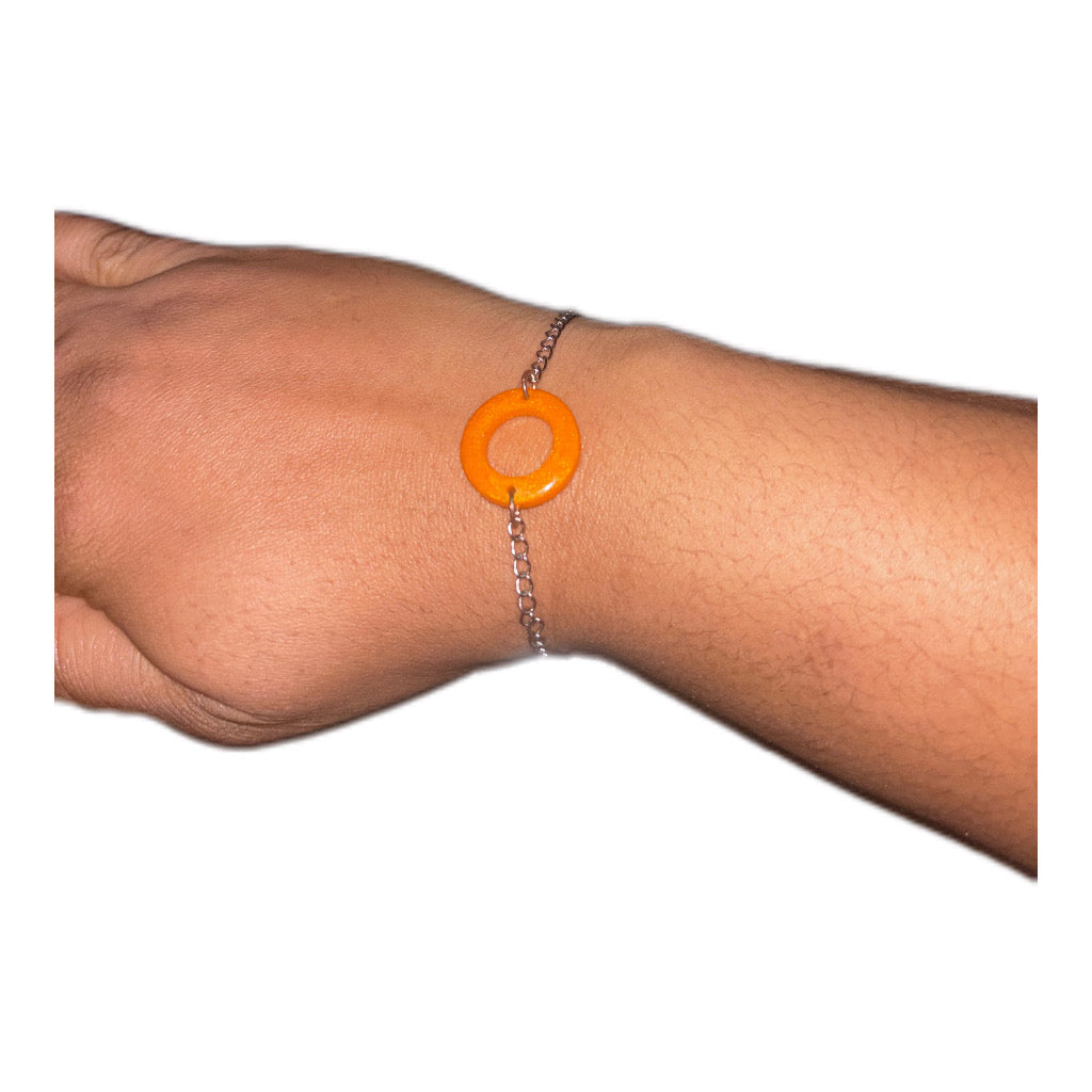 Handmade Resin Metal Bracelet - Silver Stainless