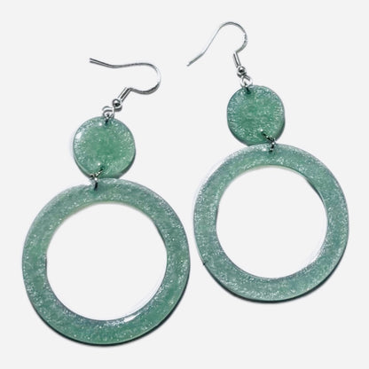 Orange Resin Hoop Earrings - Handmade Statement Jewelry