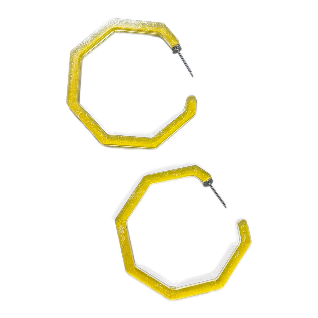 Handmade Wavy Hoop Earrings - Lightweight Resin Statement Earrings