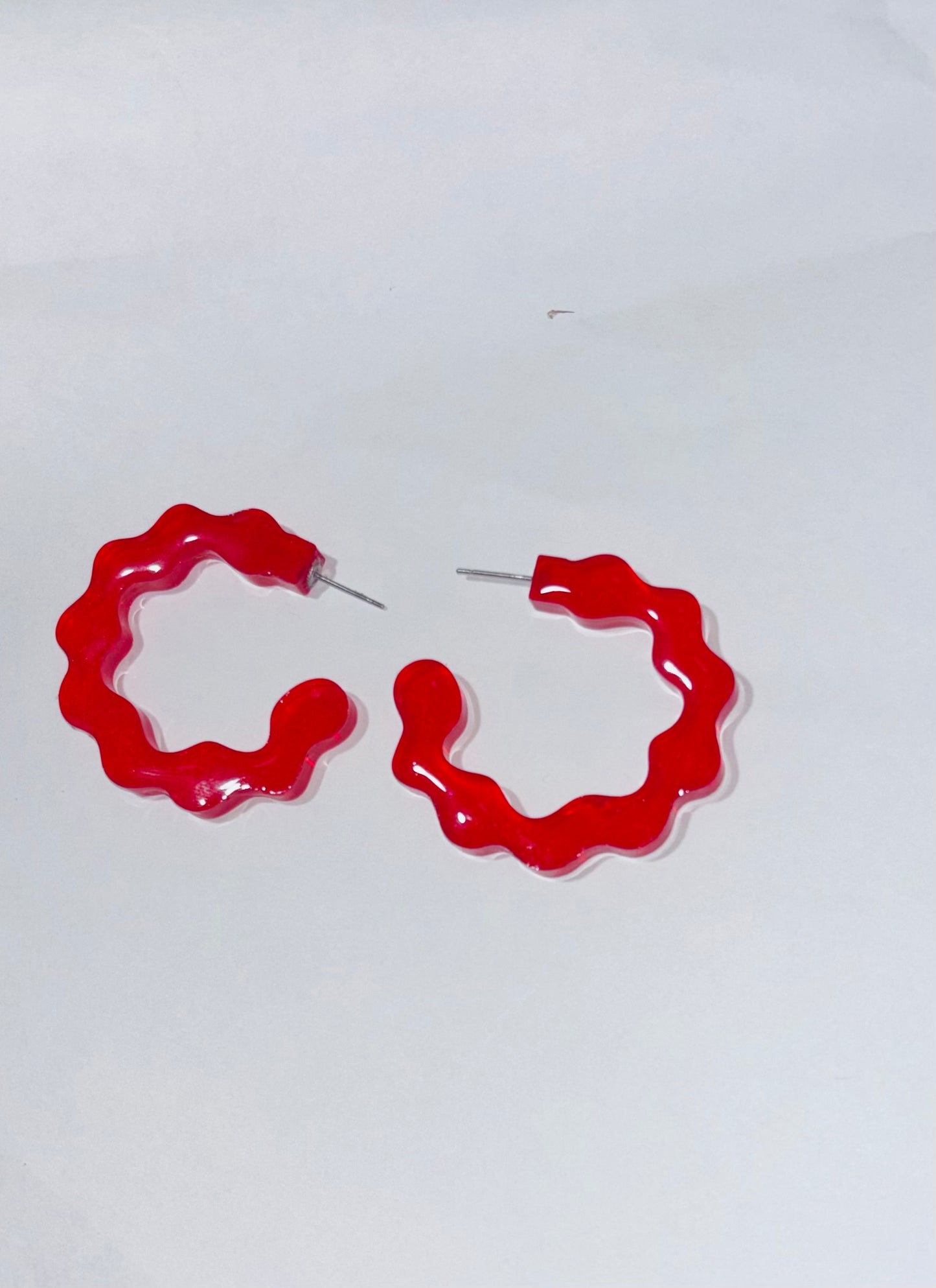 Wavy Hoop Earrings - Lightweight Resin Statement Earrings | Multiple Colors