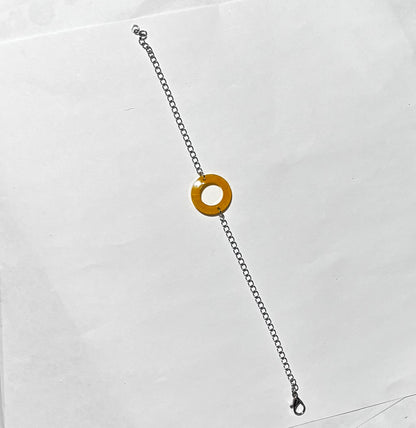 Handmade Resin Bracelet with Silver Stainless