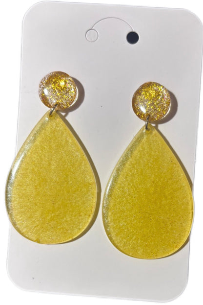 Colorful Teardrop Resin Earrings - Lightweight Statement Drop Earrings for Women