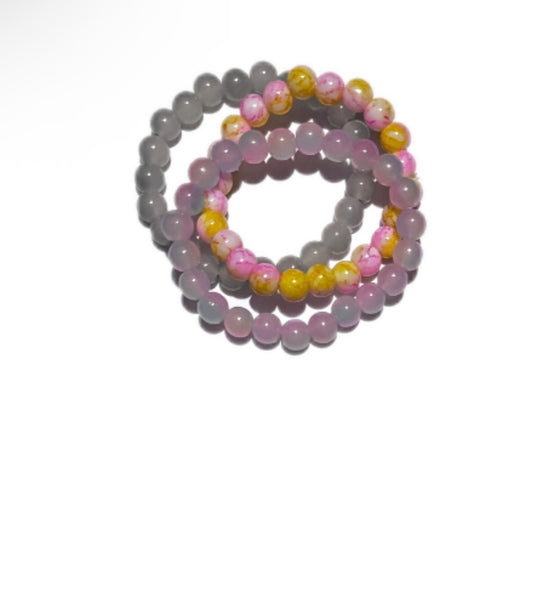 Bracelet Set - Parck of 3 Handmade Beaded Bracelets