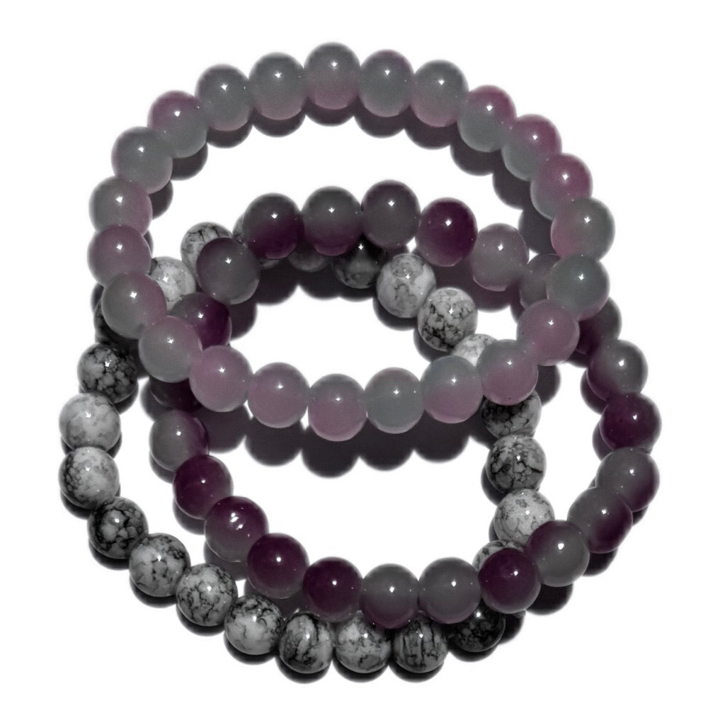 Bracelet Set - Parck of 3 Handmade Beaded Bracelets