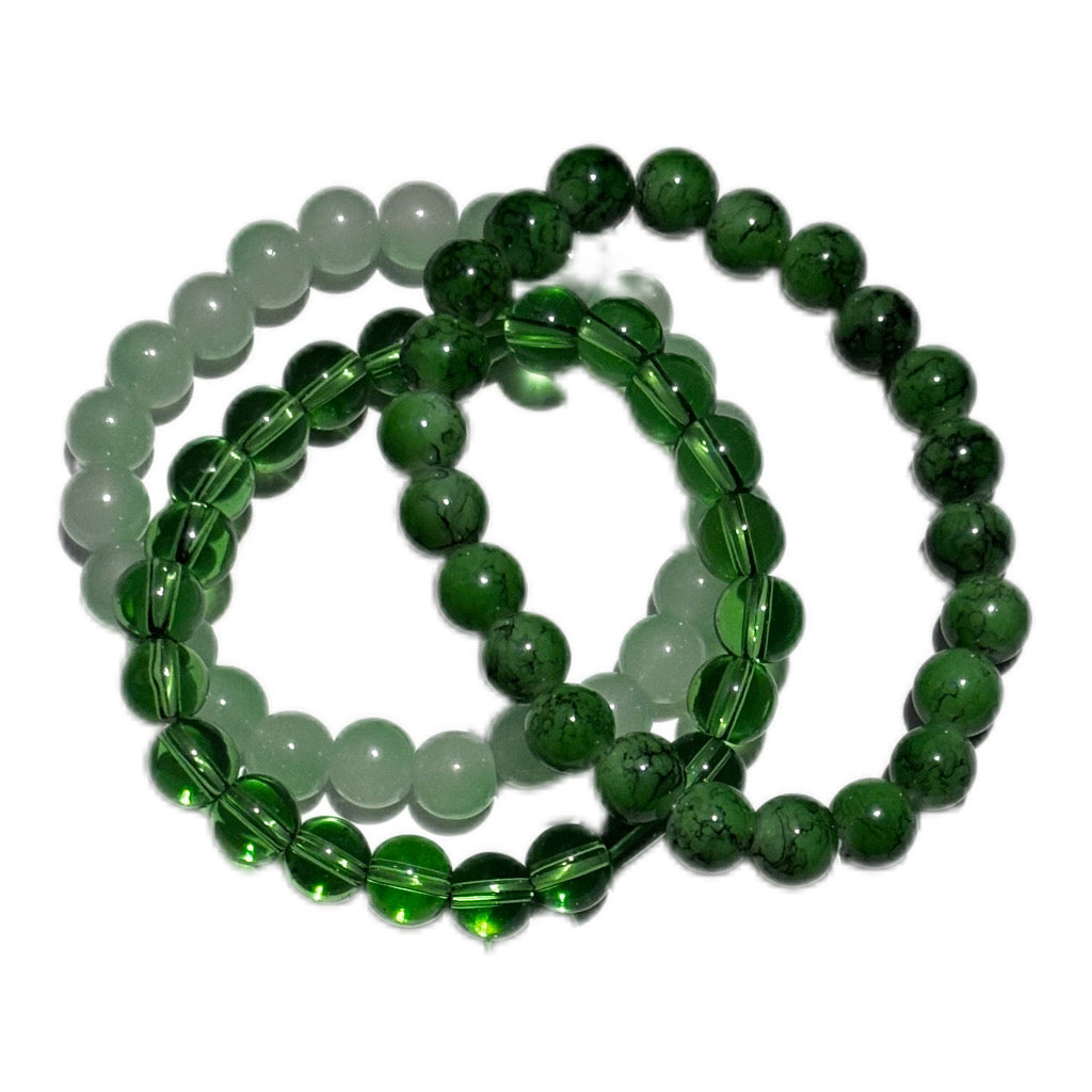 Bracelet Set - Parck of 3 Handmade Beaded Bracelets
