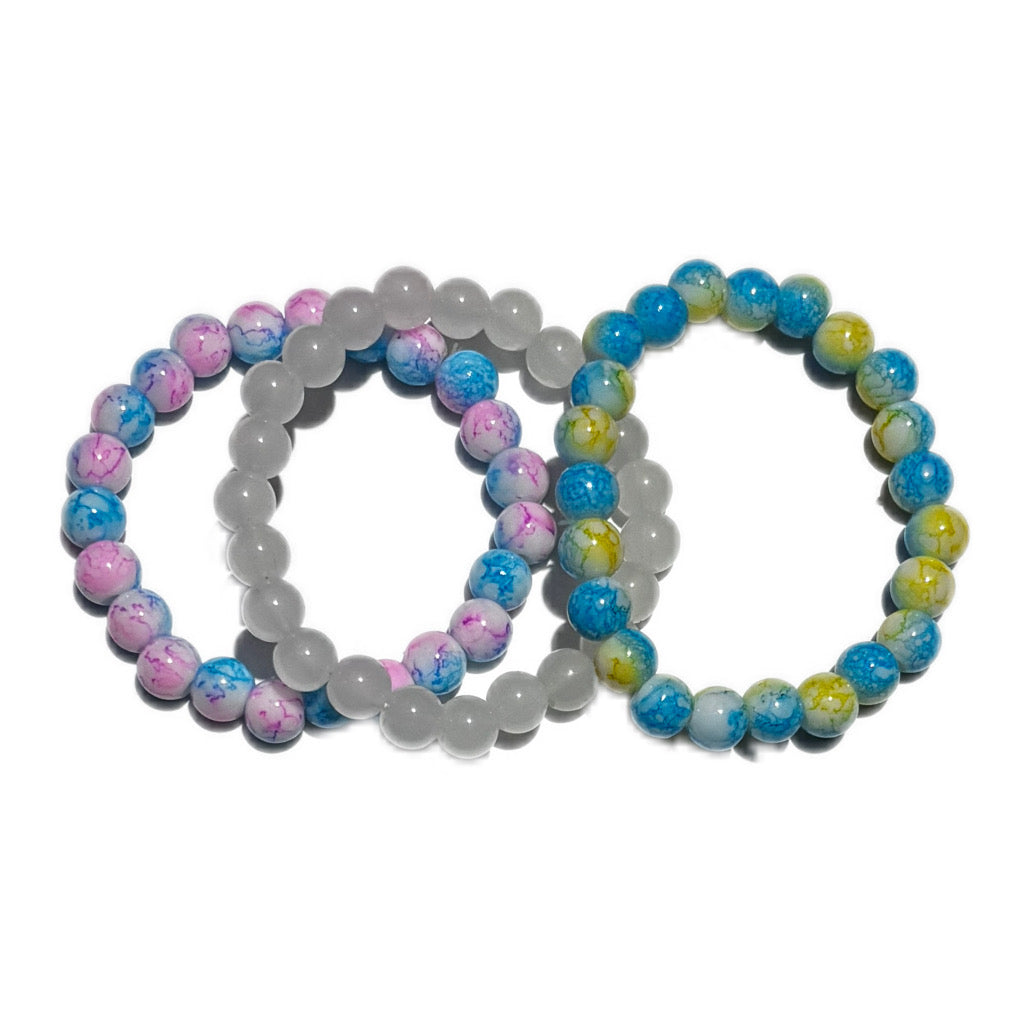 Bracelet Set - Parck of 3 Handmade Beaded Bracelets