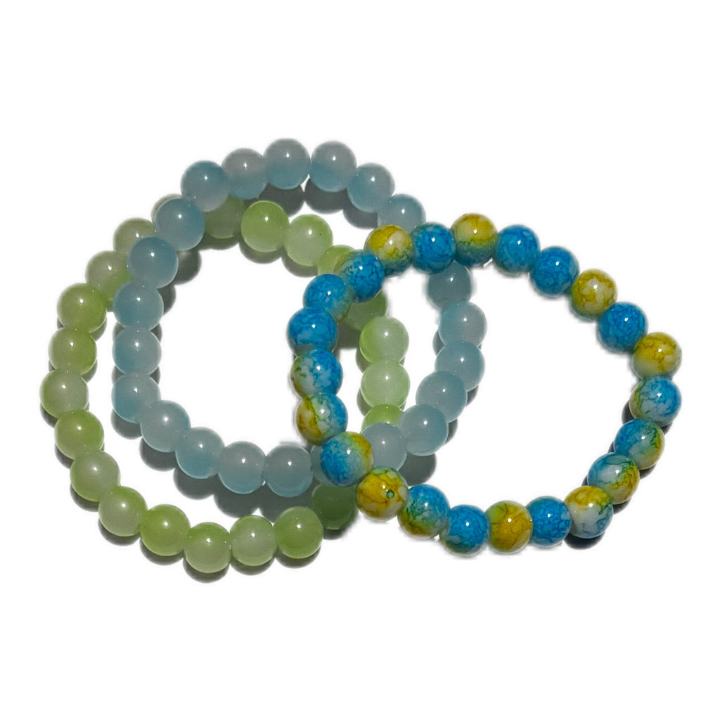 Bracelet Set - Parck of 3 Handmade Beaded Bracelets