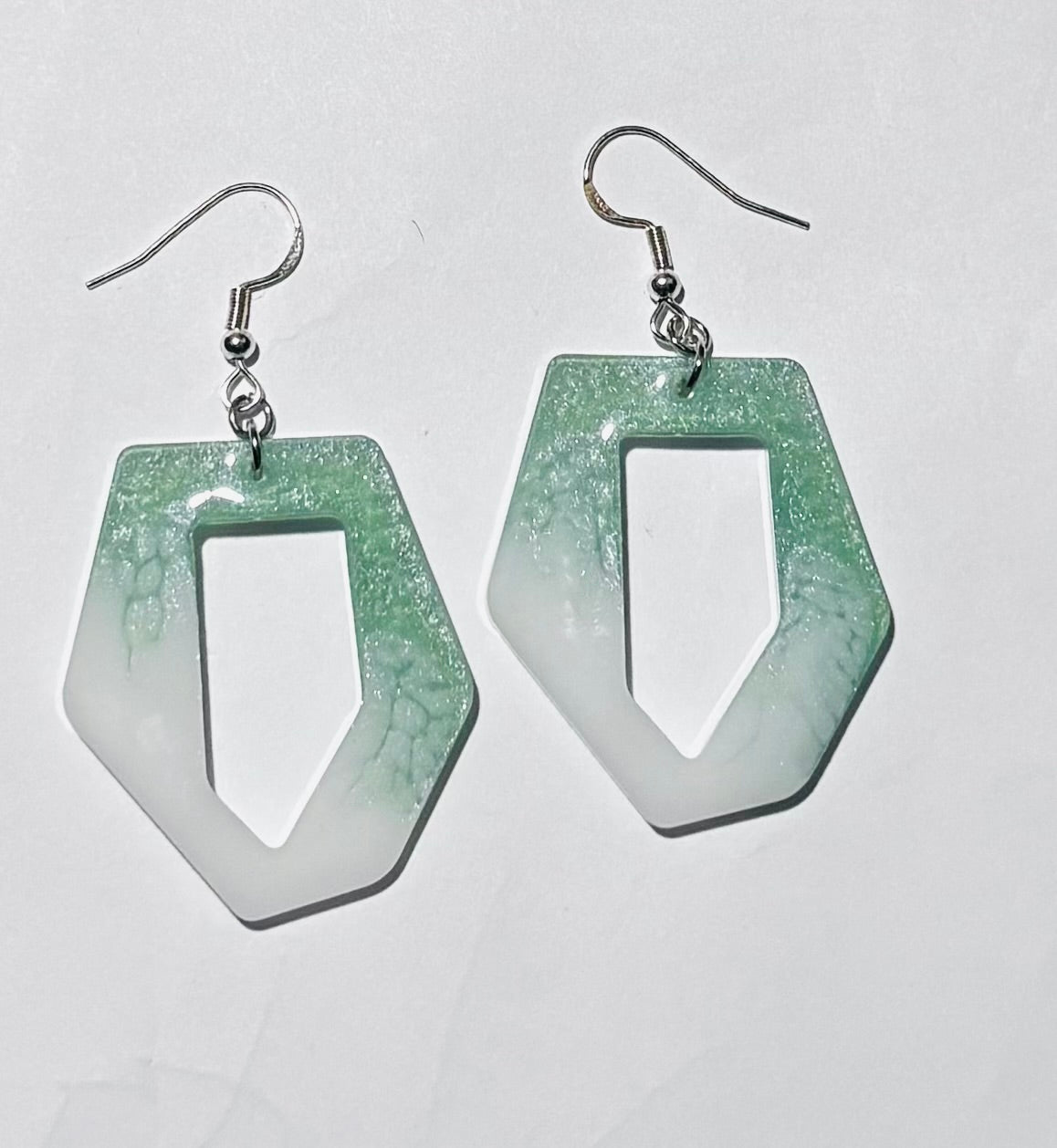 Geometric Resin Dangle for Women - Lightweight Statement Earrings in Multiple Colors
