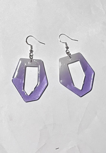 Geometric Resin Dangle for Women - Lightweight Statement Earrings in Multiple Colors