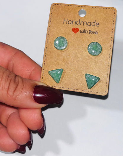 Hypoallergenic Resin Small Stud Earrings - Lightweight Dainty Earrings for Sensitive Ears