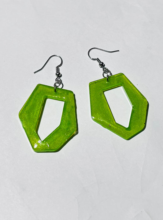 Geometric Resin Dangle for Women - Lightweight Statement Earrings in Multiple Colors